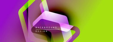 Soyut geometrik şekiller, canlı gradyanlar. Mor sarıya karışıyor. Metin arka plan tasarımı okur. Modern, dinamik görsel kompozisyon.