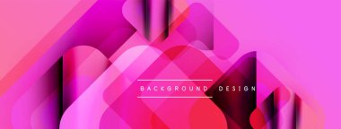 Soyut pembe dizayn özellikleri üst üste binen şekiller, gradyanlar. Metin, kompozisyon içerisindeki arkaplan tasarımını okur. Modern, canlı estetik..