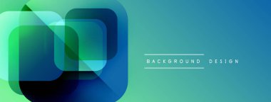 Soyut geometrik şekiller örtüşüyor, canlı deniz mavisi renkleri yaratıyor. Arkaplan, pankart ve sunumlar için modern tasarım ögesi.