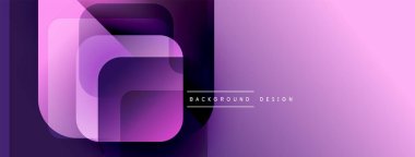 Soyut mor tasarım katmanlı kareler, gradyanlar içerir. Metin arkaplan tasarımlı modern arkaplan. Minimalist estetik.