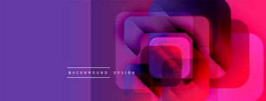 Soyut geometrik şekiller örtüşür, canlı bir değişim etkisi yaratır. Mor, pembe renkler tasarımda baskın. Modern arkaplan dokusu.