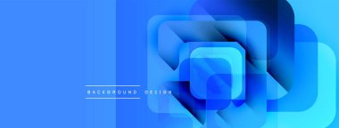 Soyut mavi katmanlar dinamik bileşim yaratır. Modern tasarım elementleri teknoloji, yenilik ve derinlik öneriyor. Gradyan etkisi görsel ilgi ekliyor.