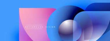 Soyut geometrik şekiller, mavi, pembe gradyanlar. Modern tasarım elementleri dinamik görsel deneyimler yaratır. Metin arkaplan tasarımı okur.