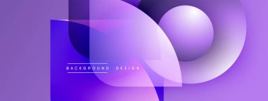 Soyut mor tasarım üst üste binen şekiller, gradyanlar, küre. Dijital projeler için modern arkaplan.