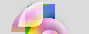 Soyut renkli şekiller örtüşüyor ve dinamik bir zemin oluşturuyor. Yumuşak gradyanlar modern görsel cazibe sunarak harmanlanır. Minimalist tasarım.