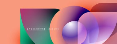 Soyut renkli arkaplan. Üst üste binen daireler dinamik görsel efekt yaratır. Gradyan tonları düzgün bir şekilde harmanlanarak modern tasarım sunar.
