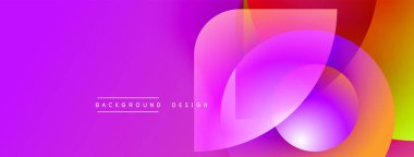 Canlı, soyut bir arkaplan. Üst üste binen katmanlar dinamik renkli bileşim oluşturur. Modern tasarım elemanları, gradyanlar, pürüzsüz geçişler.