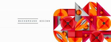 Soyut geometrik şekiller, turuncu, gri, kırmızı. Modern tasarım elementleri dinamik bileşim yaratır. Temiz çizgiler, düz stil..
