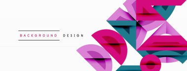 Soyut geometrik şekiller örtüşüyor, dinamik pembe, deniz mavisi tasarımı yaratıyor. Beyaz arka plan temiz bir kontrast sağlıyor. Modern estetik.