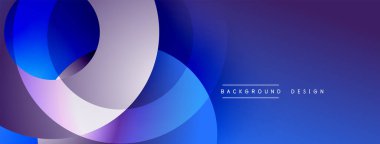 Soyut mavi tasarım üst üste binen şekiller, gradyanlar. Sancaklar, arka planlar, sunumlar için modern estetik. Yumuşak geçişler derinlik yaratır.