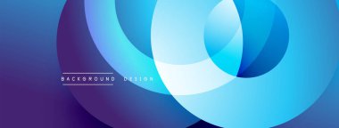 Soyut mavi mor katmanlar dinamik dairesel tasarım yaratır. Dijital projeler ve sunumlar için modern arkaplan uygun.