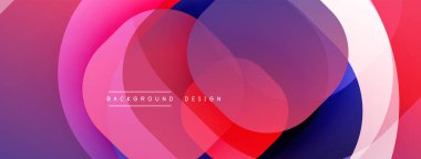 Soyut katmanlar, canlı renkler, akan şekiller modern arkaplan yaratır. Pembe, mor, kırmızı renkler kompozisyona hakim. Dizayn ögeleri örtüşüyor.