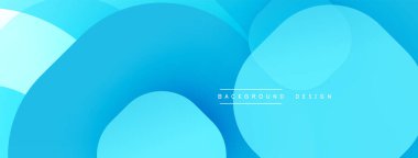 Mavi soyut arkaplan özellikleri üst üste binen yuvarlak şekiller. Gradyan gölgeler derinlik yaratır, modern estetik. Basit tasarım, temiz çizgiler.