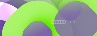 Soyut renkli şekiller örtüşüyor ve canlı bir görsel etki yaratıyor. Gradyan renkler düzgün bir şekilde harmanlanarak modern estetik sunuyor..