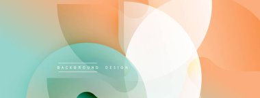 Soyut arkaplan özellikleri üst üste biniyor. Yumuşak turuncu, deniz mavisi renkleri modern tasarım yaratır. Minimalist estetik, temiz çizgiler mevcut.