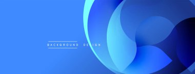 Soyut mavi arkaplan özellikleri üst üste binen eğri şekiller. Modern tasarım elementleri dinamik görsel efekt yaratır. Basit, temiz estetik..