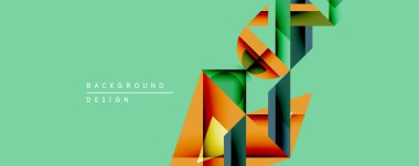 Soyut geometrik bileşim. Canlı turuncu, yeşil, sarı şekiller, dinamik görsel efekt oluşturur. Darphane arka planı modern tasarımı estetik hale getirir.