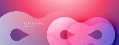 Soyut akışkan şekiller, canlı pembeler, morlar, maviler. Modern tasarım, pürüzsüz gradyanlar dinamik görsel efekt yaratır.