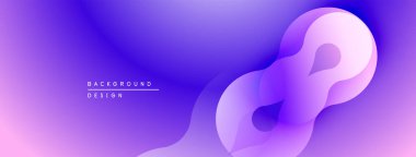 Soyut mor eğimli tasarım akıcı kurdele şeklini içerir. Modern estetik, pürüzsüz kıvrımlar, canlı renkler dinamik görsel oluşturur.