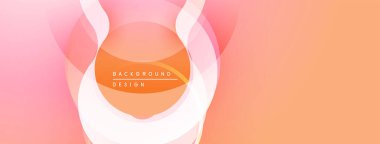 Soyut tasarım katmanlı daireler, sıcak renkler. Şeftali, pembe renkler yumuşak bir değişim etkisi yaratır. Modern, minimalist estetik.