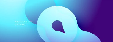 Soyut akışkan şekiller, canlı mavi mor gradyanlar. Modern tasarım, pürüzsüz kıvrımlar dinamik bileşim yaratır. Minimalist estetik.