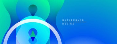 Soyut sıvı şekilleri, canlı mavi-yeşil gradyan. Modern tasarım, pürüzsüz geçişler, dinamik kompozisyon. Minimalist estetik, temiz çizgiler..