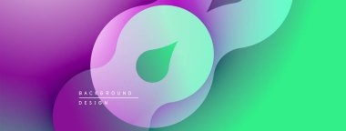 Soyut sıvı şekilleri, canlı gradyanlar. Mor, yeşil renkler kompozisyona hakim. Arka planlar için modern tasarım ögesi.