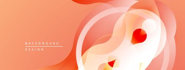 Soyut turuncu arka plan. Üstüste binen yarı saydam şekiller dinamik görsel efekt yaratır. Yumuşak eğimler, modern tasarım elementleri mevcut.