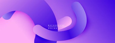 Soyut sıvı şekiller, canlı mor renkler, pürüzsüz gradyanlar. Modern tasarım, dinamik kompozisyon, zarif arkaplan dokusu.