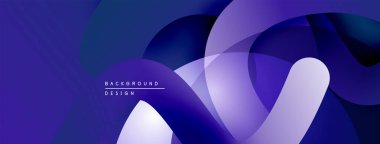 Soyut şekiller örtüşür, dinamik mor gradyanlar yaratır. Modern tasarım arka planlar, sunumlar, markalaşma için uygun. Yumuşak geçişler, zarif kompozisyon..