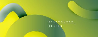 Soyut sıvı şekilleri örtüşür, dinamik yeşil, sarı gradyanlar yaratır. Metin arka plan tasarımı okur. Minimalist, modern estetik.