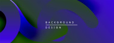 Soyut eğim arkaplanı. Düz kıvrımlar, koyu maviler, yeşiller modern görsel efektler yaratır. Metin arkaplan tasarımı okur.