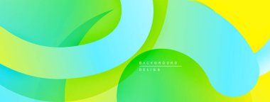 Soyut sıvı şekilleri canlı yeşillikleri, mavileri, sarıları harmanlıyor. Modern tasarım dinamik görsel akış yaratır. Arkaplan metni arkaplan tasarımı okur.