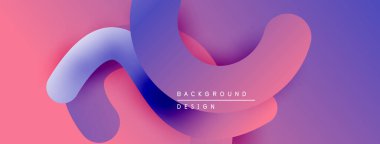 Soyut sıvı şekilleri örtüşür, canlı pembeler, maviler, morlar yaratır. Modern tasarım hareketi, derinliği, yumuşak eğilimleri çağrıştırıyor.