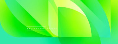 Soyut yeşil arkaplan. Pürüzsüz şekiller, dinamik görsel efektler yaratır. Sancaklar ve web siteleri için modern tasarım uygun.