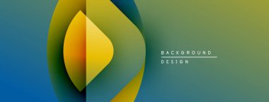 Soyut geometrik tasarım. Üst üste binen daireler canlı renk değişimleri yaratır. Dijital projeler için modern arkaplan.