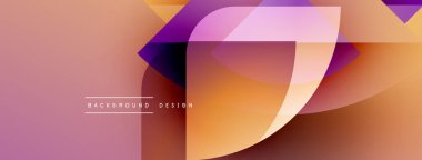 Soyut geometrik tasarım. Üst üste binen şekiller dinamik görsel efekt yaratır. Sıcak renk paleti kompozisyona hükmediyor. Modern estetik.