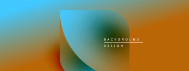 Soyut eğim arkaplanı. Mavi, turuncu renkler düzgün bir şekilde harmanlanır. Minimalist tasarım metin örtüsü, basit şekiller içerir. Modern estetik.