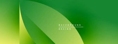 Soyut yeşil eğimli arkaplan. Yumuşak kıvrımlar yaprak şekli, modern tasarım elementi yaratır. Metin arka plan tasarımı okur. Basit, canlı..