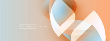 Soyut sıvı şekilleri örtüşür ve yumuşak eğimler yaratır. Şeftali, mavi renkler dizaynın hakimi. Minimum metin mevcut. Modern estetik.