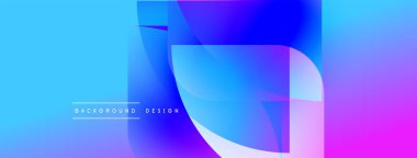 Soyut, enerjik bir arkaplan. Üst üste binen şekiller dinamik görsel efekt yaratır. Gradyan renkler düzgün bir şekilde harmanlanır, modern tasarım ögeleri sunulur.
