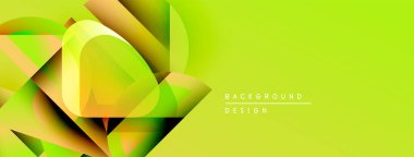 Soyut enerjik tasarım. Geometrik şekiller örtüşür, dinamik görsel efekt yaratır. Parlak sarı, yeşil renkler kompozisyona hakim. Modern estetik.