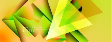 Soyut geometrik şekiller, canlı sarı, yeşil renkler. Modern tasarım, dinamik kompozisyon, değişim etkisi. Arkaplan ögeleri görsel ilgi yaratır.