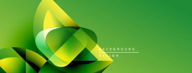 Soyut yeşil tasarım katmanlı şekiller içerir. Parlak sarı röfleler dinamik görsel efekt yaratır. Sunumlar için modern arkaplan uygun.