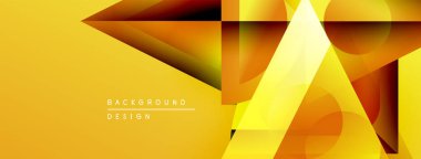 Soyut geometrik tasarım. Sarı, turuncu renkler dinamik görsel efekt yaratır. Çeşitli projeler için modern arkaplan.