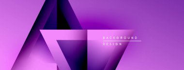 Soyut mor katmanlar modern tasarım yaratır. Dereceli gölgeler derinlik ve görsel ilgi sunar. En küçük metin geometrik şekilleri tamamlar.