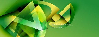 Soyut yeşil tasarım dinamik şekiller, gradyanlar, ok motifleri içerir. Pankartlar ve sunumlar için modern arkaplan uygun.