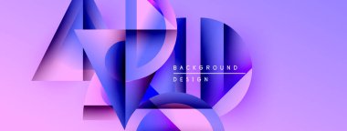 Soyut mor tasarım katmanlı geometrik şekiller içerir. Gradyan renkler dinamik görsel efekt yaratır. Projeler için modern arkaplan.