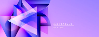 Soyut geometrik şekiller örtüşerek canlı mor gradyan etkisi yaratır. Modern tasarım arka planlar, pankartlar, sunumlar için uygun.