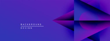 Soyut mor gradyan tasarım. Geometrik şekiller, dinamik görsel efekt oluşturur. Sunumlar için modern arkaplan uygun.
